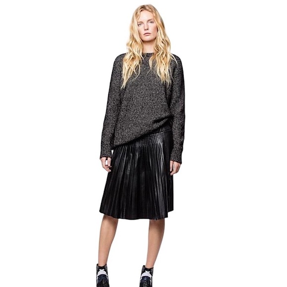 Zadig & Voltaire Dresses & Skirts - Zadig & Voltaire Sheep Leather Pleated Skirt